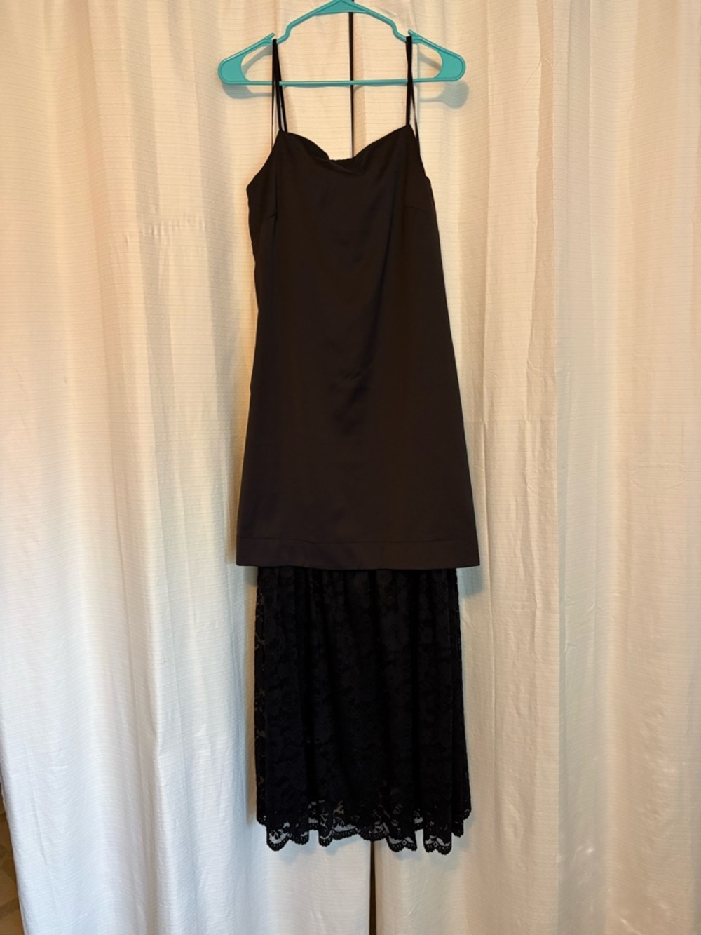Vince Camuto Black Lace Maxi Slip Dress